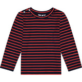 Henry Button Shoulder Long Sleeve Tee, Stripes