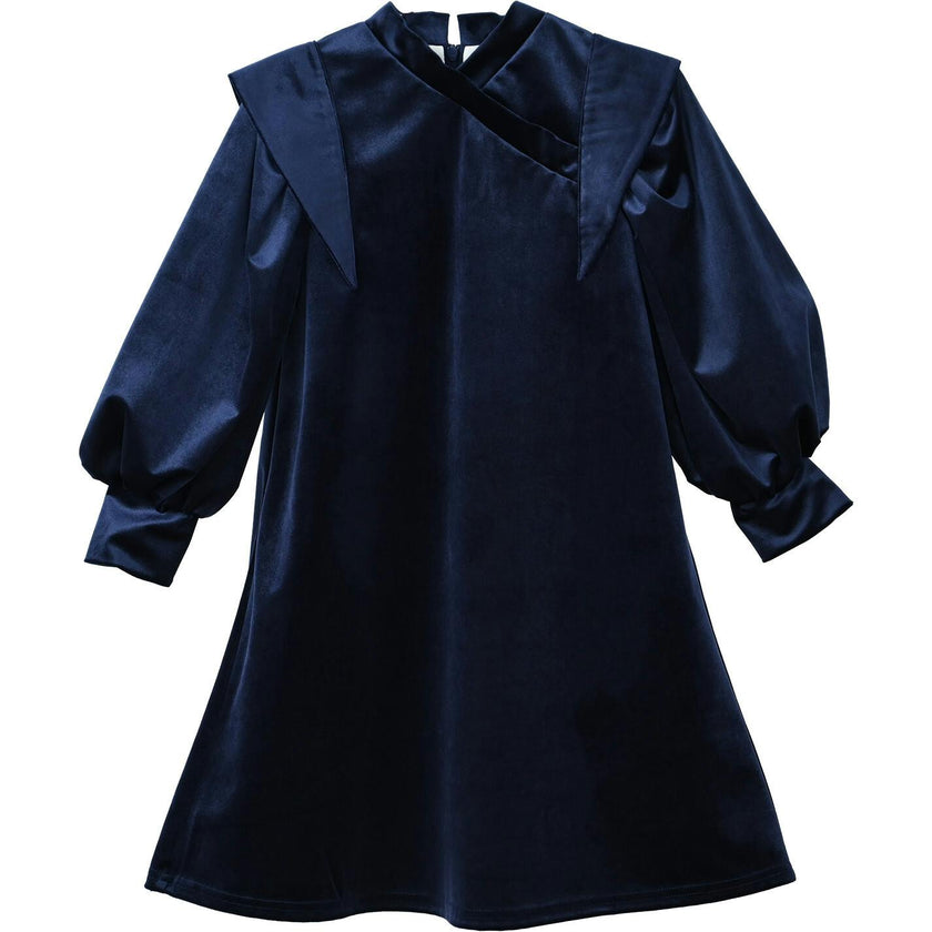 Levi dress (dark-sapphire-blue velvet)