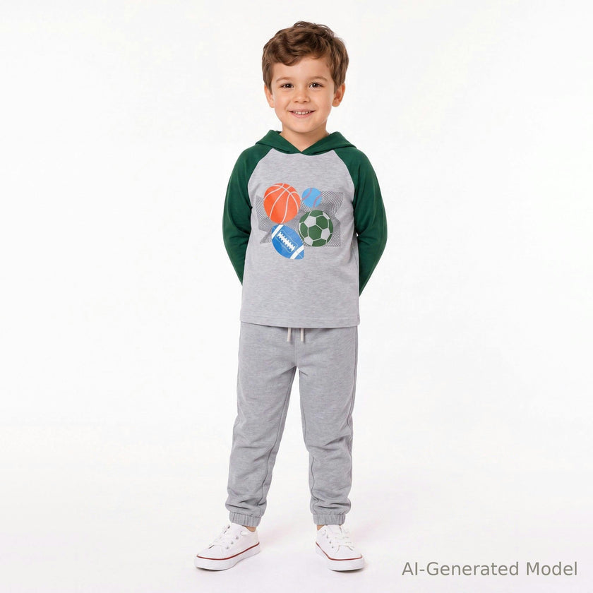 Raglan Tee Hoodie Set | Sports