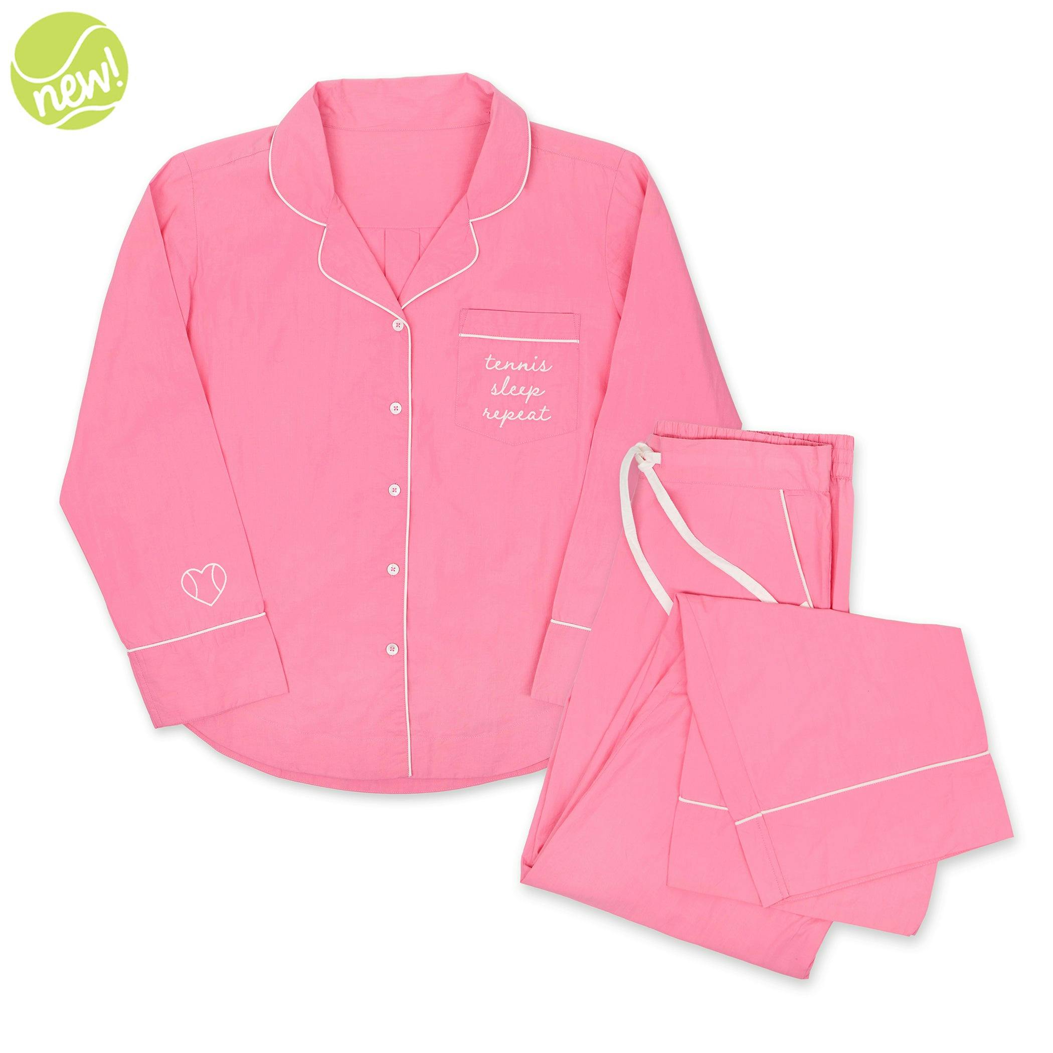 Tennis Sleep Repeat Long Pajama Set