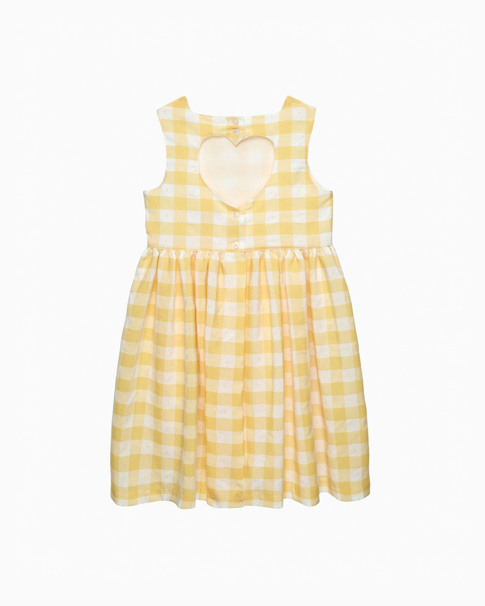 Valentina Heart Dress in Yellow