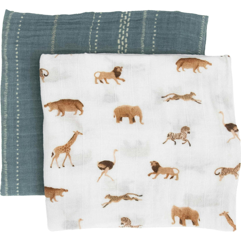 Organic Cotton Muslin Swaddle Blanket 2 Pack - White