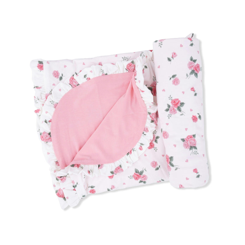 Pink Rosettes - Ruffle Blanket