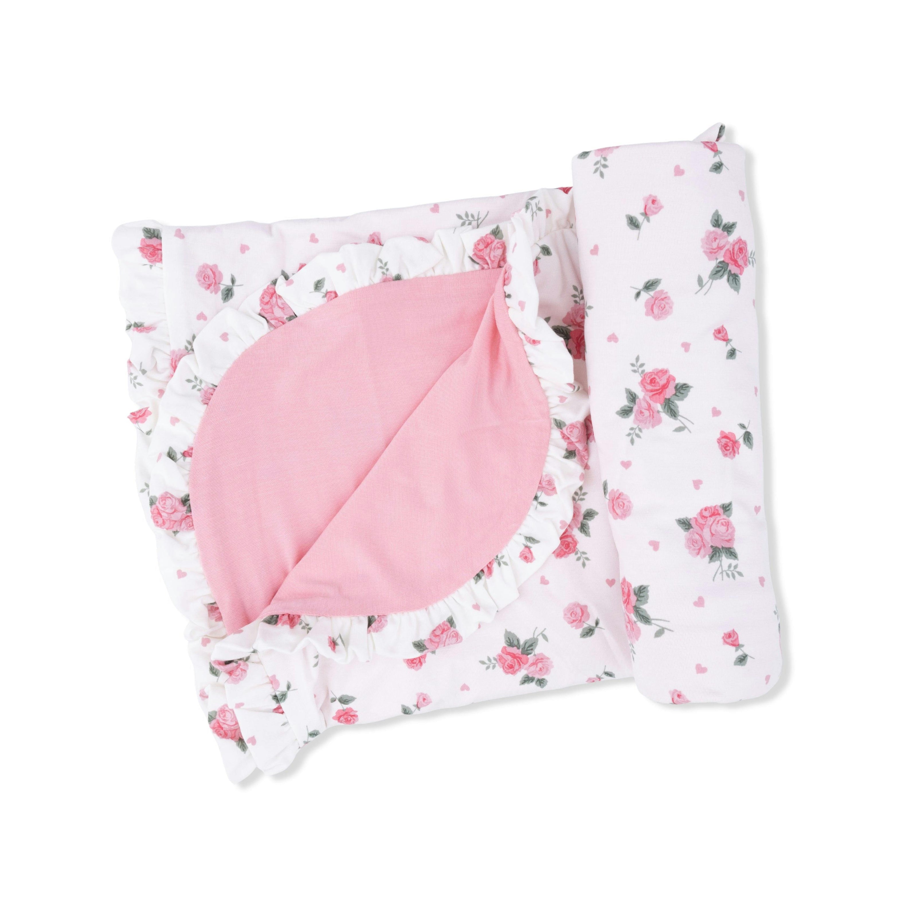 Pink Rosettes - Ruffle Blanket