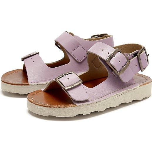 Spike Leather Sandal, Purple
