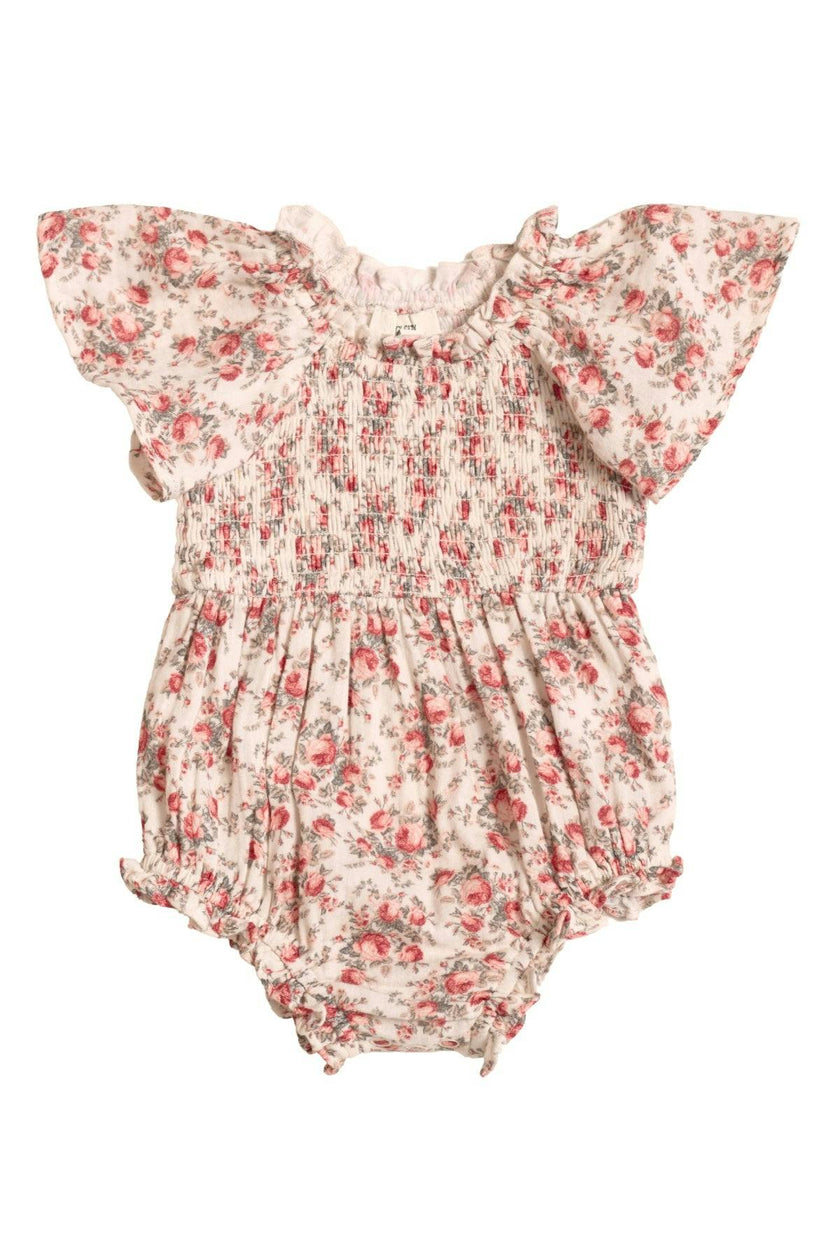 Baby Jovie Romper in Ivory Heritage Rose