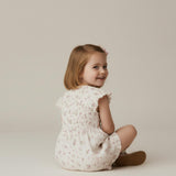 Organic Smocked Jumpsuit - Blush Floral