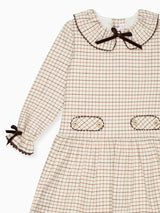 Caramel Check Tessa Girl Drop Waist Dress