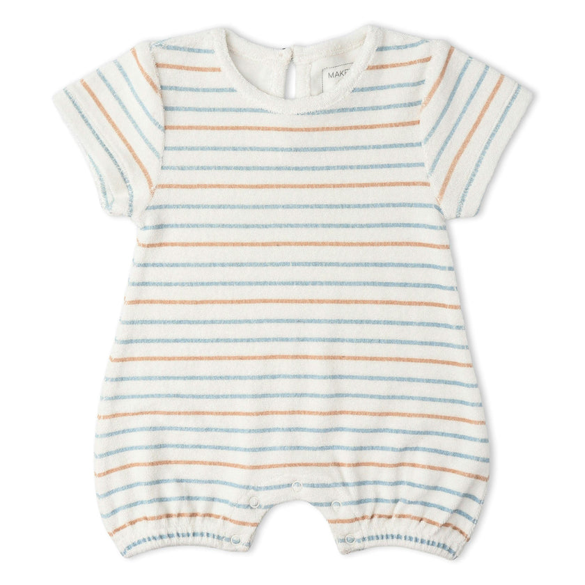Organic Short Romper - Cabana Stripes