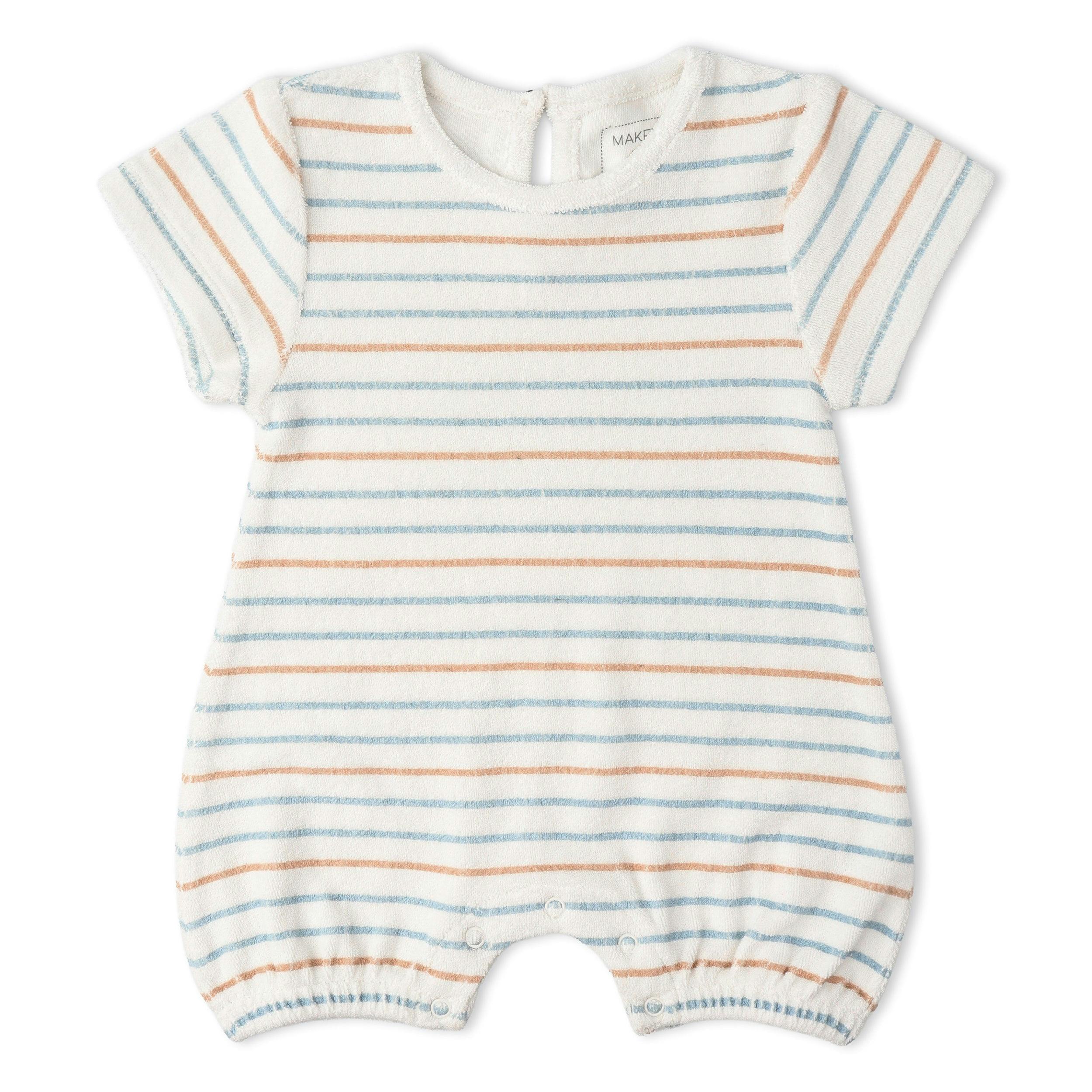 Organic Short Romper - Cabana Stripes