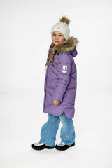 Long Winter Puffer Coat Violet