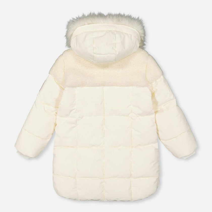 Long Winter Puffer Coat Off-White