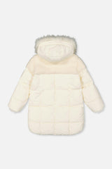 Long Winter Puffer Coat Off-White