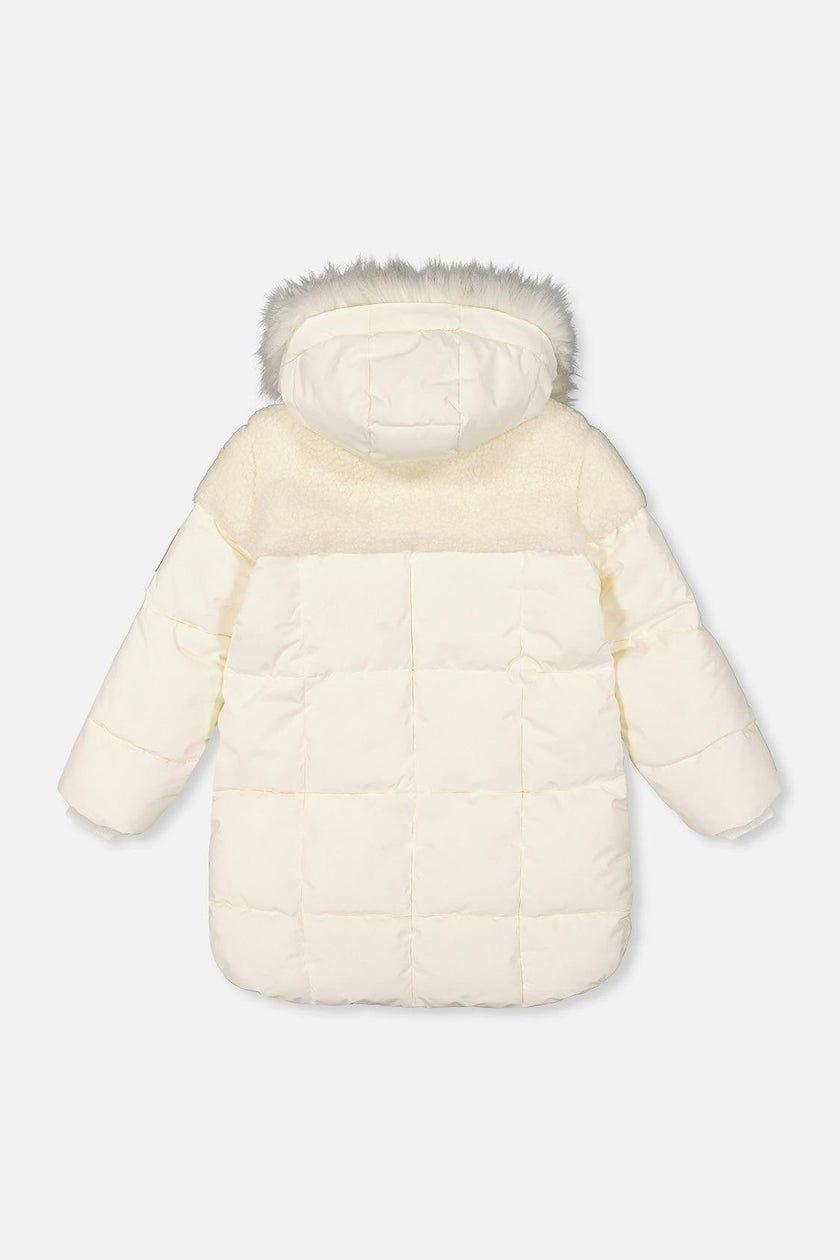 Long Winter Puffer Coat Off-White