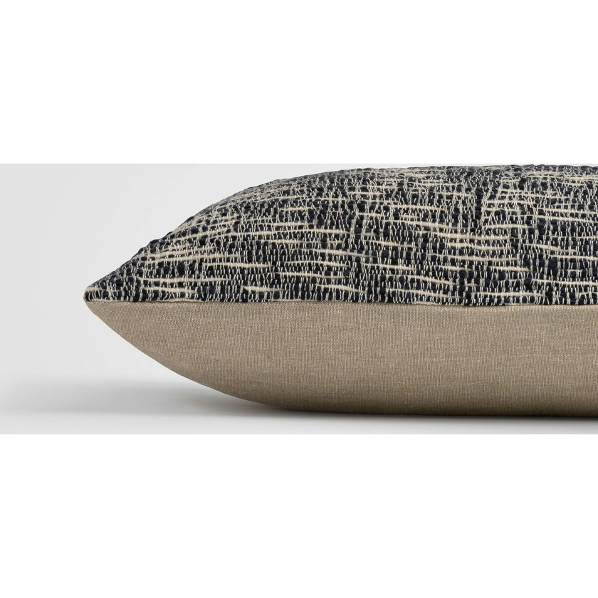 Sand & Sea Blue & Tan Coastal Stripe Lumbar Pillow