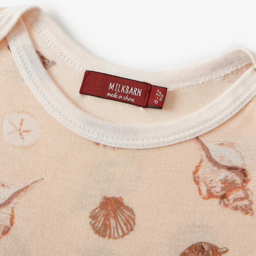Seashells Bamboo Long Sleeve One Piece
