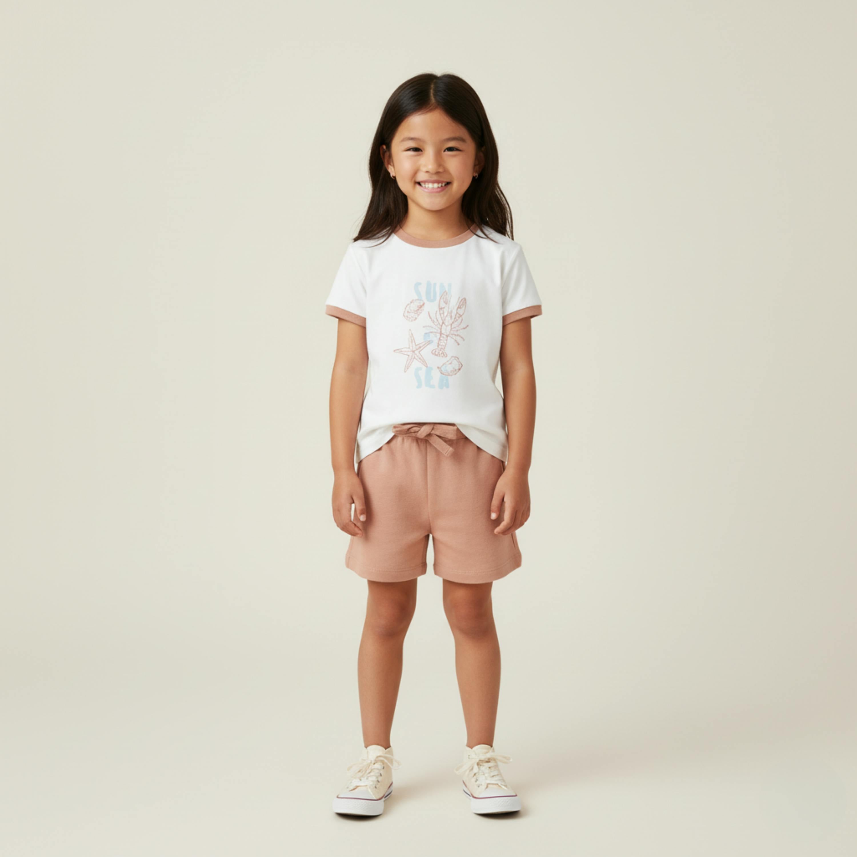 Organic Graphic Tee & Shorts Set - Beach Day