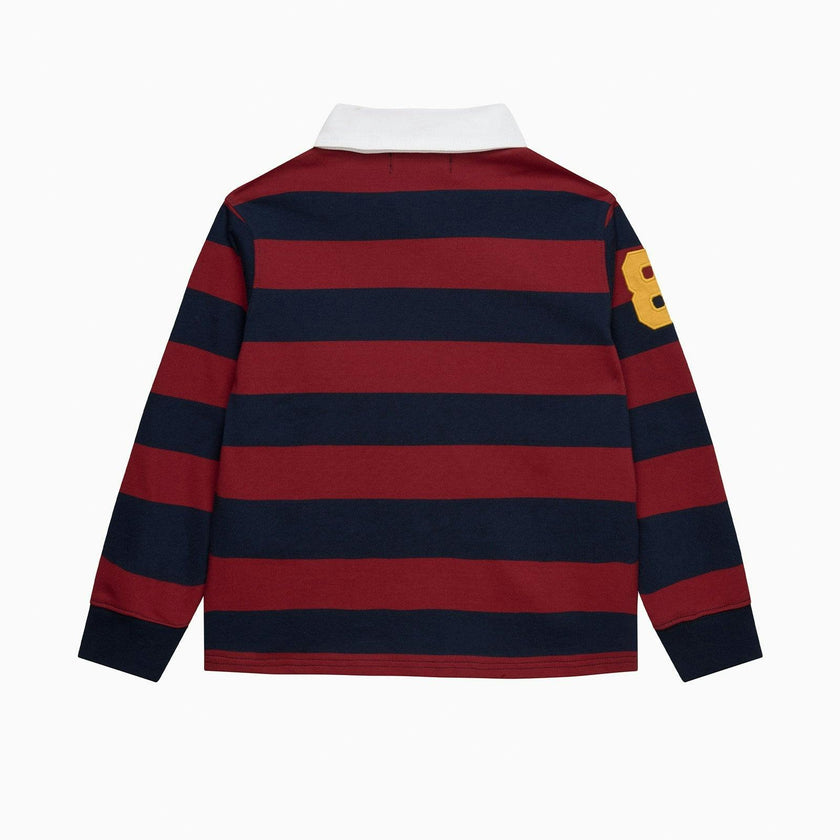Nicholas Rugby Shirt in Red/Navy Stripe