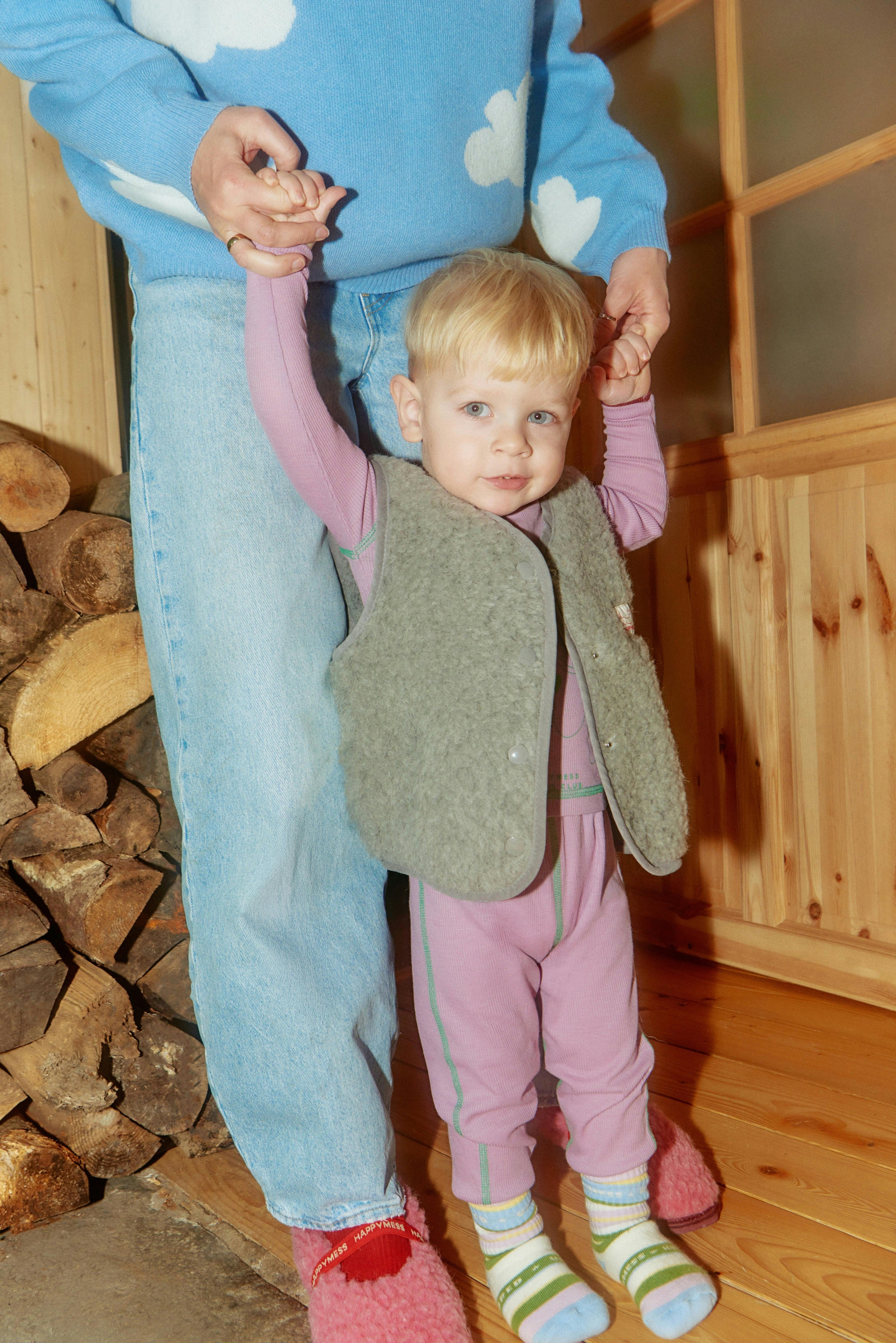 children's wool thermoactive pants - happy doggo