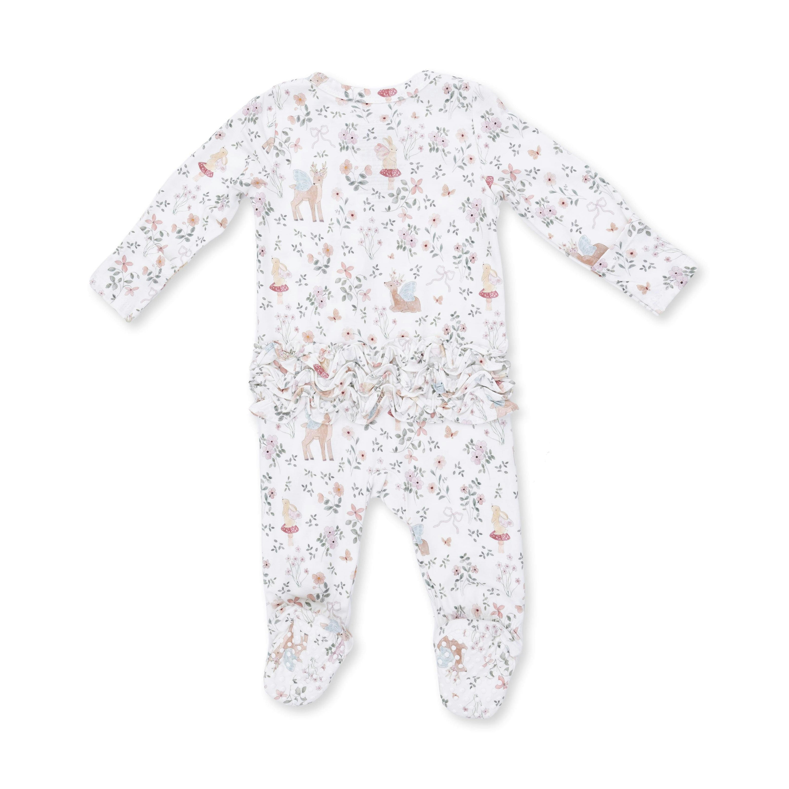 Enchanted Woodland - 2 Way Ruffle Back Zipper Footie