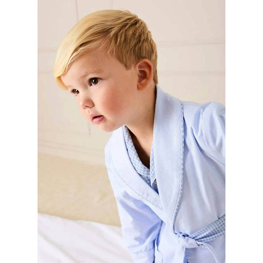 Barnaby Stripe Light Weight Dressing Gown in Blue (2-10yrs)