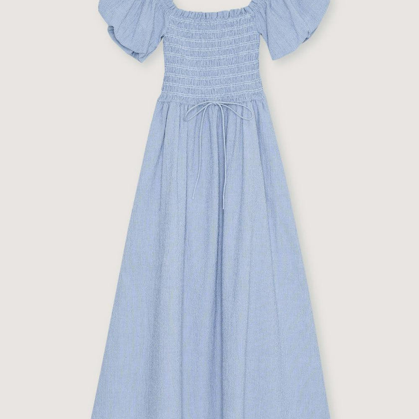 Cloe Woman Dress Summer Midnight Pinstripes