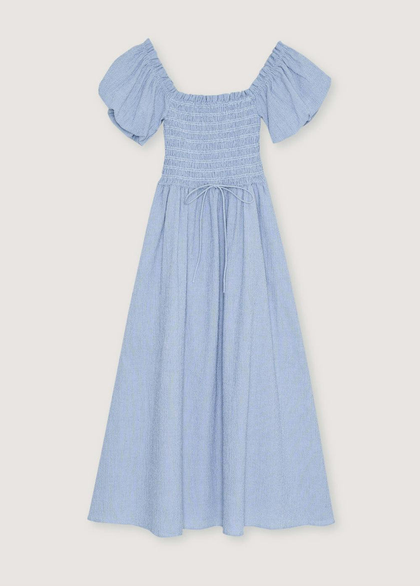 Cloe Woman Dress Summer Midnight Pinstripes