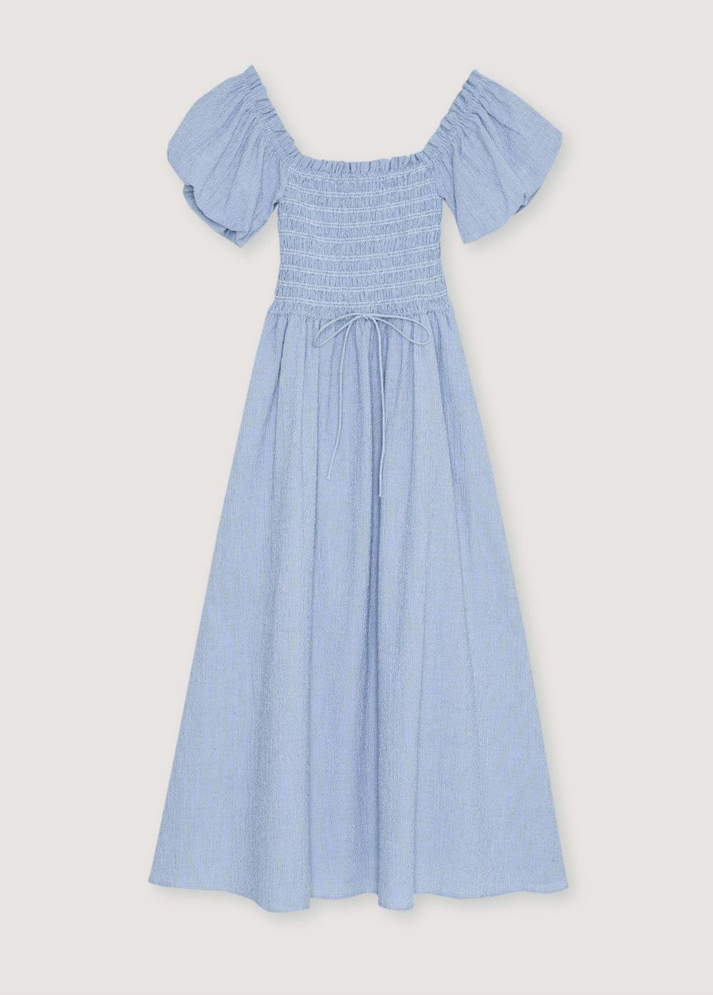 Cloe Woman Dress Summer Midnight Pinstripes