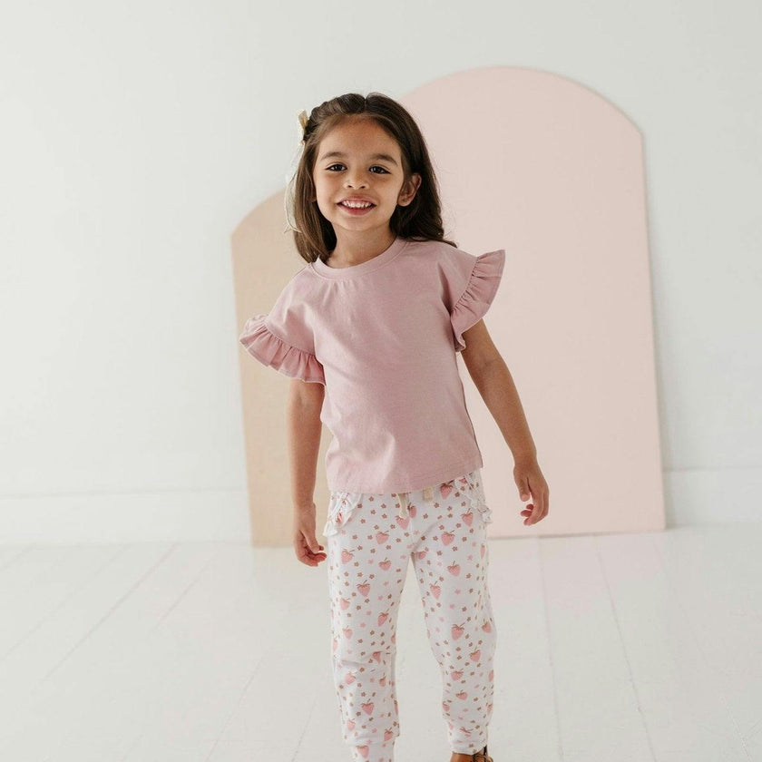Girl's Ruffle Sleeve Top