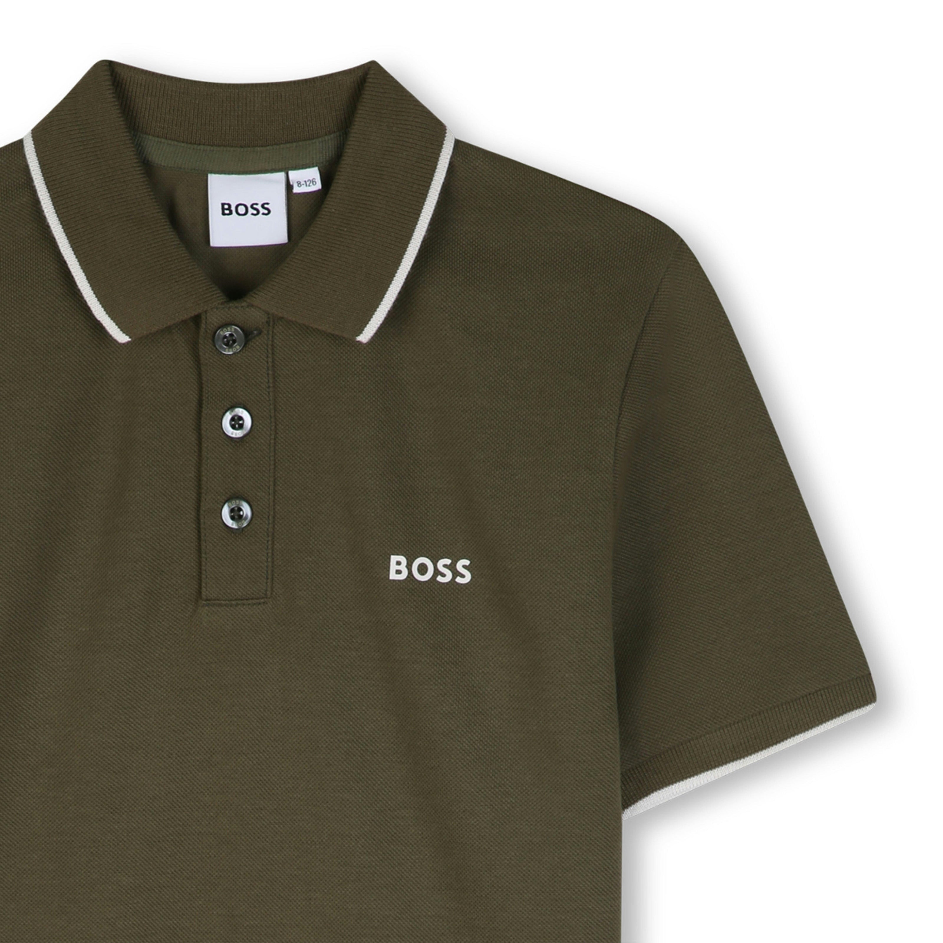 Olive Night Tipped Piqué Polo Shirt