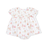 Easter Egg Hunt Pink - Smocked Ruffle Bubble with Skirt