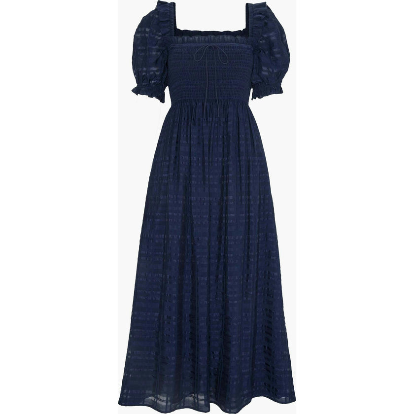 The Scarlett Nap Dress - Navy Sheer Plaid