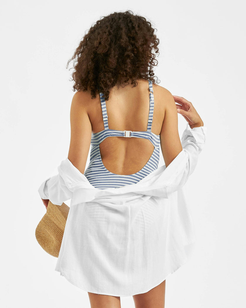 Dune Stripe One Piece Washed Indigo / White