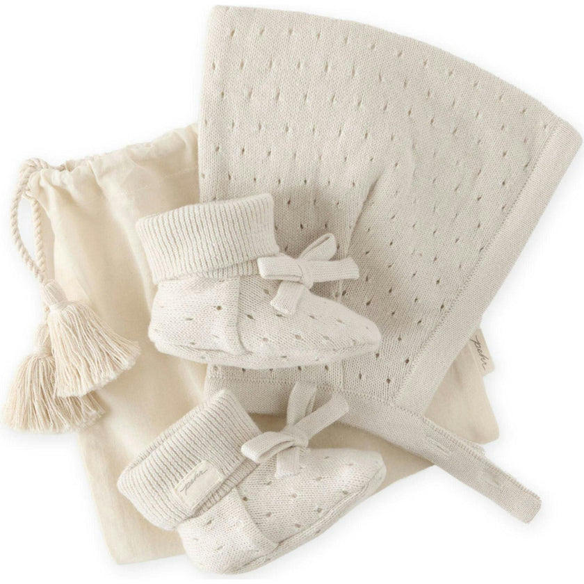 Pointelle Knit Gift Set - Natural