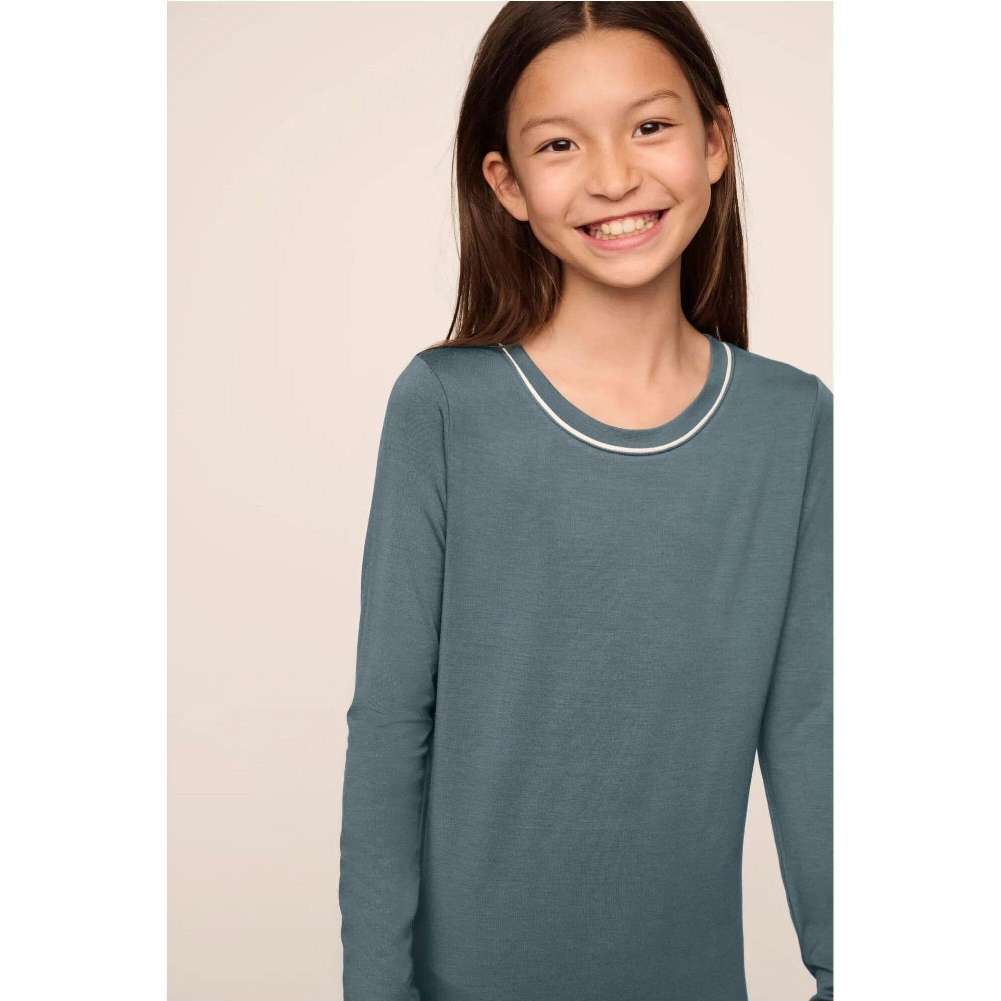 Kids TENCEL™ Modal Unisex Long PJ Set, Blue