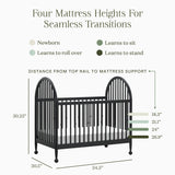 Alouette 3-in-1 Convertible Spindle Crib in Archival Black