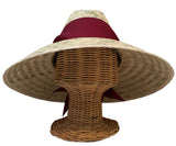 Begonia Sun Hat - Maroon Wide & Short Grosgrain Ribbon