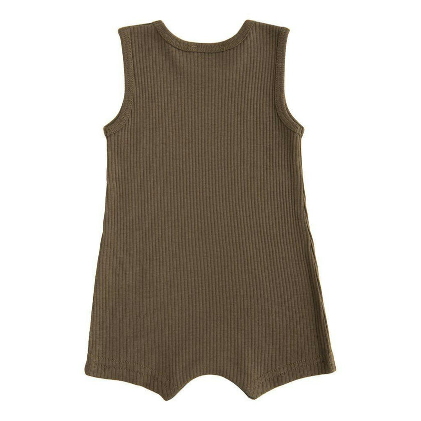 Green Olive Sleeveless Modal Shortie