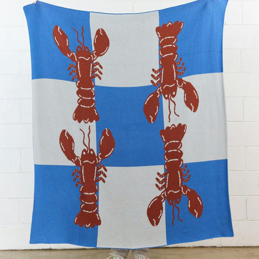 Lobster Tile Knit Blanket