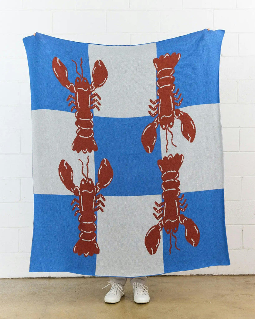 Lobster Tile Knit Blanket