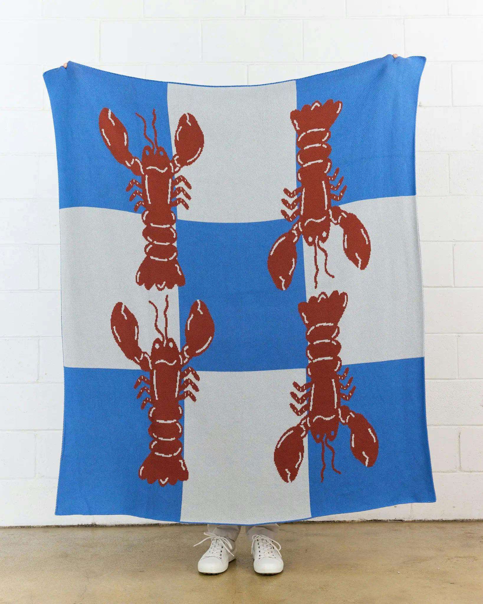 Lobster Tile Knit Blanket