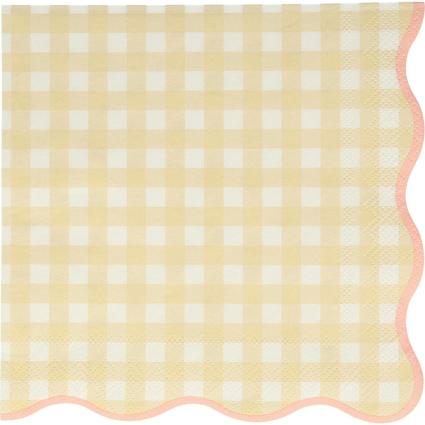 Set of 12 Gingham Large Napkins