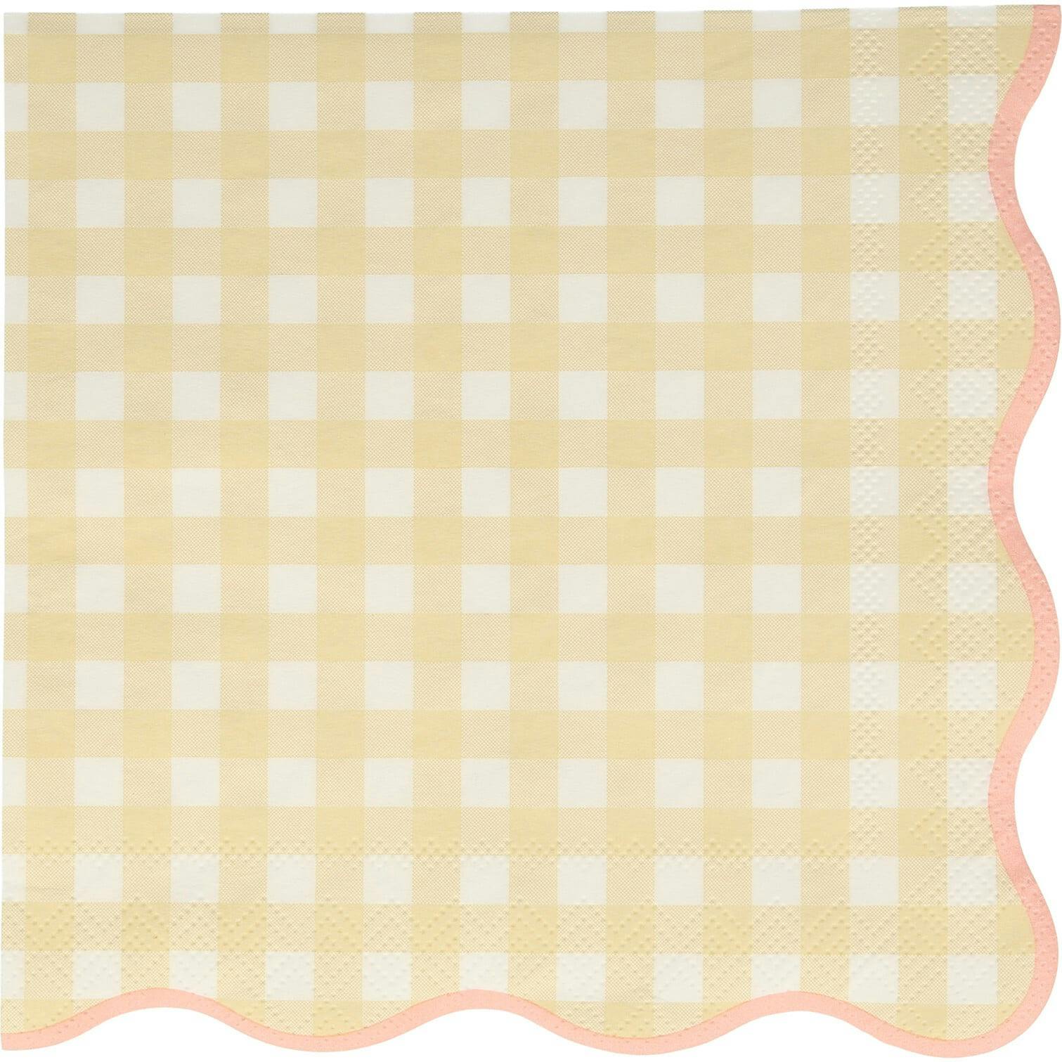 Set of 12 Gingham Large Napkins