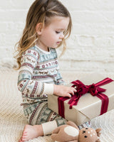 2 Piece Long Sleeve Jammie Set Basket / Cranberry