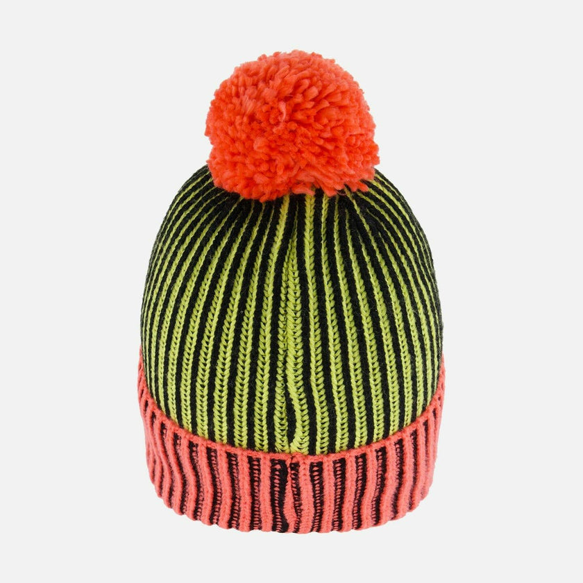Ribbed Knit Pompom Beanie Hat