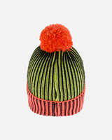 Ribbed Knit Pompom Beanie Hat