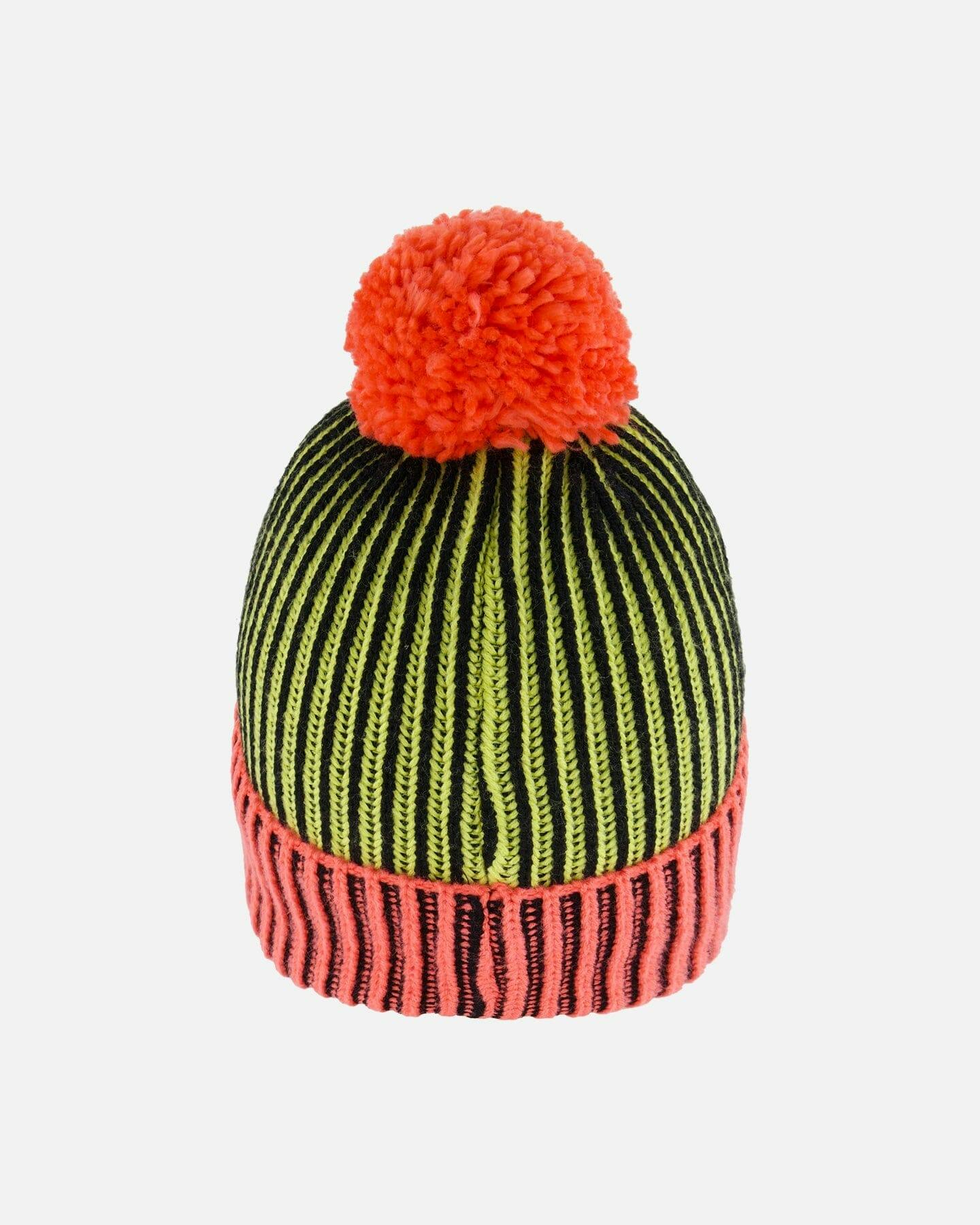 Ribbed Knit Pompom Beanie Hat