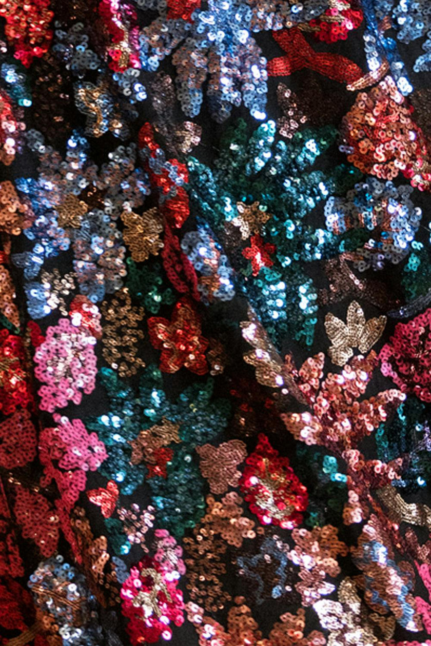 Jewel Dress in Multicolor Bloom Sequin