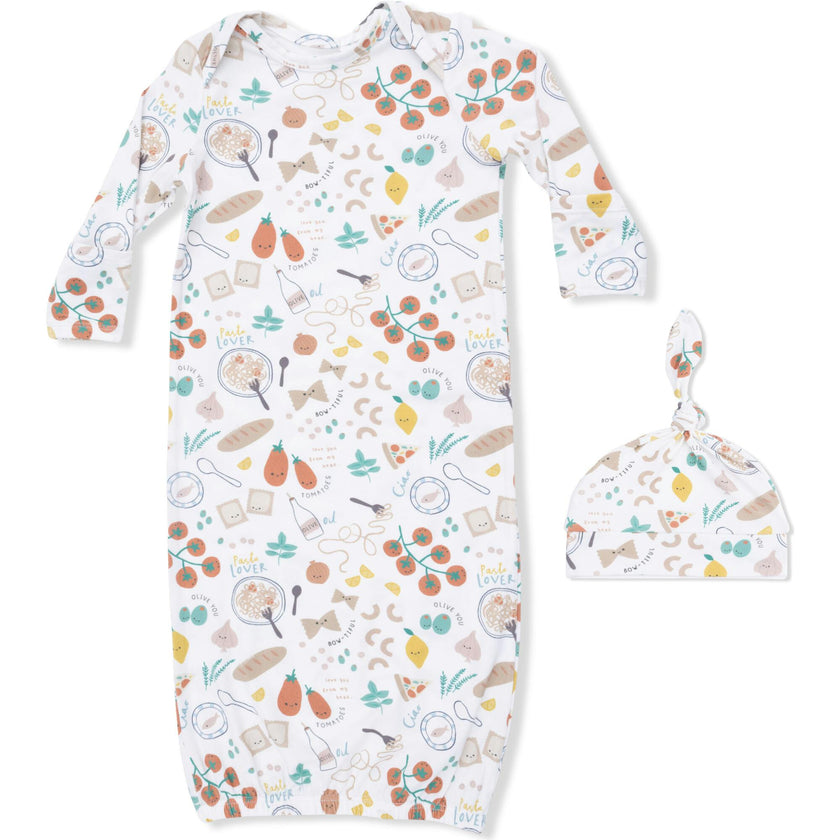 Pasta Lovers - Lap Shoulder Gown & Knotted Hat