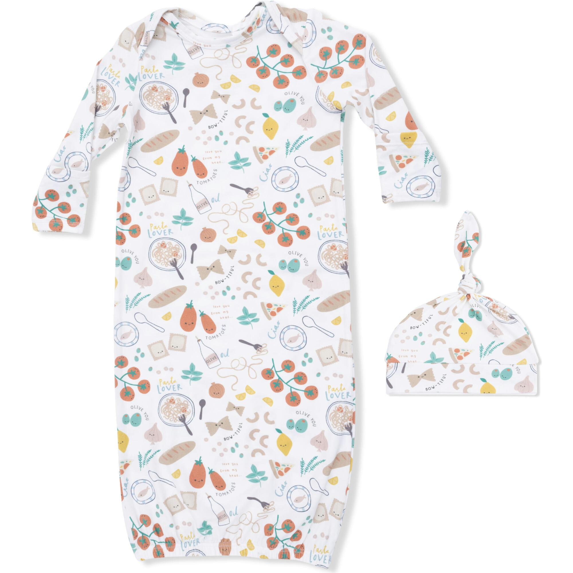 Pasta Lovers - Lap Shoulder Gown & Knotted Hat